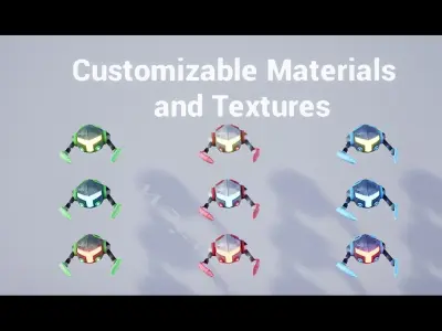 Drone Pack 1 - Full Metal Mega Series Low-poly 3D model