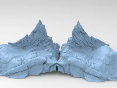 Zagros Mountains cliffs 3D model