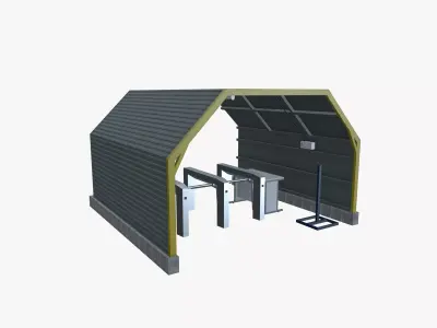 Employee Visitor Access Entry Gate Factory Low-poly 3D model