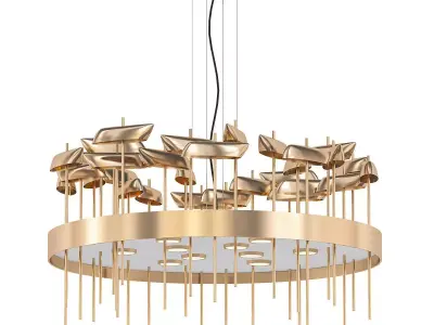PERLINA modern chandelier in gold 3D model