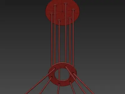 HEAVY circular chandelier with lights hanging from it 3D model