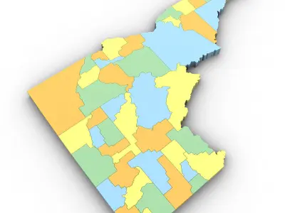 Idaho Political Map 3D model