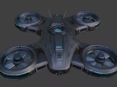 Scifi Hexacopter Drone 3D model