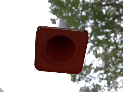 Japanese Traffic Cone Low-poly 3D model