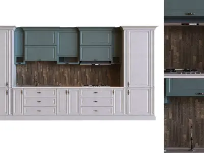 kitchen set 008 PBRMTL Low-poly 3D model