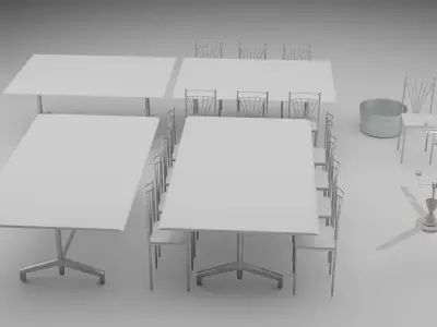 College Cantin Set 3D model