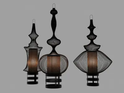 Fil de fer lamp 3D model