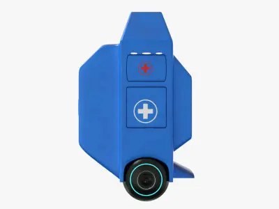 Sci fi medical Bot Low-poly 3D model