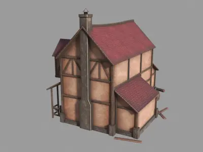 Medieval inn Low-poly 3D model buy