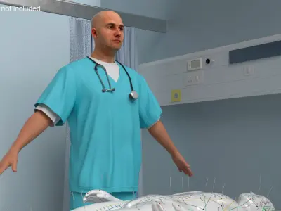  Medical Professional with Scrubs and Stethoscope 