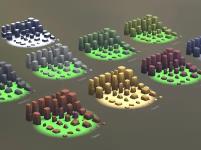 Cartoon Stones Pack1 - Bundle Collection Low-poly 3D model