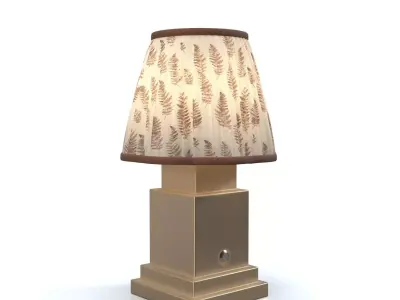 Chocolate Brown Fern Scalloped Table Lamp PBR 3D model