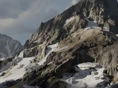 16K Cinematic Snow Mountain 3D model