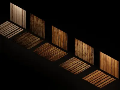 PBR wooden planks material set Texture
