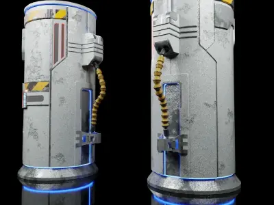 Sci Fi Portal Animated Game Asset Low-poly 3D model