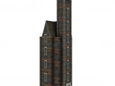 Urban Buildings Pack 15 pieces Low-poly 3D model