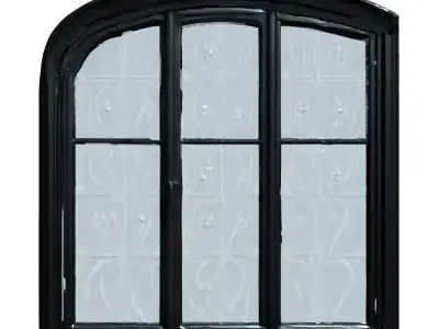 Arched Window with Decorative Glass Low-poly 3D model