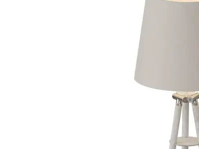 Nautical Tripod Oar Floor Lamp 3D model