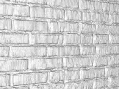 Old red brick wall 3D model