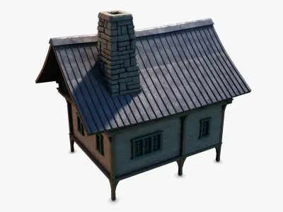 Cottage 09 Low-poly 3D model