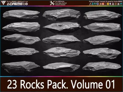 23 Rocks Pack Vol 01 Low-poly 3D model