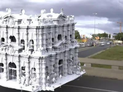 Fantasy architecture Mayan hotel fantasy 1 3D 3D model