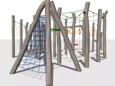 Wood playground equipment 3D model