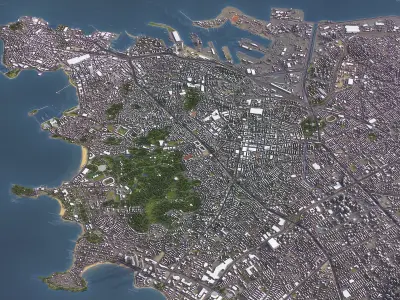 Qingdao - 3D City Model Low-poly 3D model