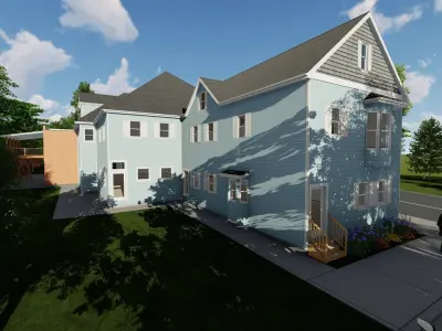 Large Apartment Building for street scene 3D model
