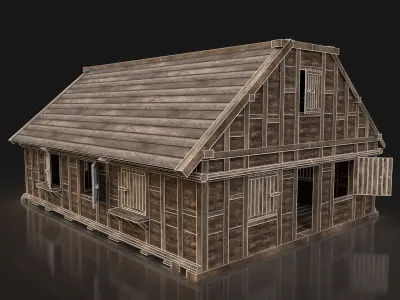 Next Gen AAA FANTASY MEDIEVAL WOODEN TOWN HOUSE WEST WESTERN Low-poly 3D model