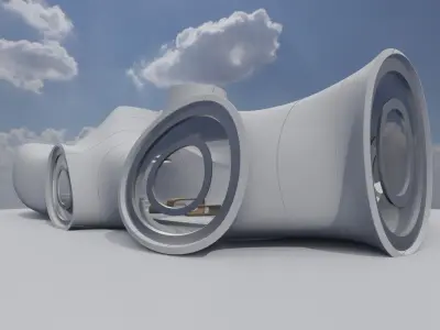 Sci fi interior  3D model 9