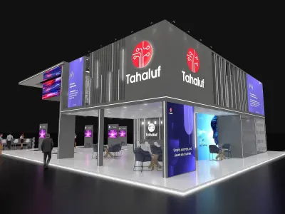 19 x16m Mezzanine Exhibition Stand All  side open  Low-poly 3D model
