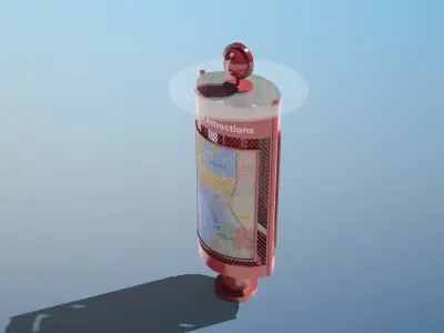Wayfinding Kiosk Low-poly 3D model