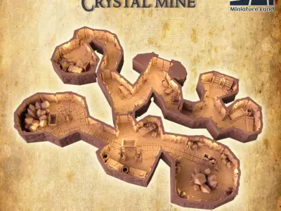 Small Crystal Mine Tabletop Terrain 28 MM 3D print model