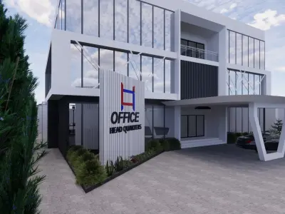 OFFICE BUILDING INTERIOR AND EXTERIOR DESIGN 3D model