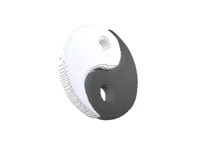 Voxel Taiji v2 001 Low-poly 3D model