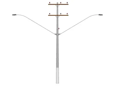 Concrete Lamp Post - Light Pole - Light Post - Street Light 24 3D model