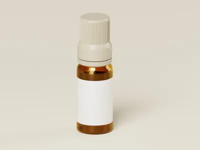 Amber Cosmetic or Medicine Bottle 3D Model Low-poly 3D model