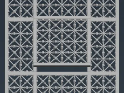 Mashrabiya 1 window with pattern 3D model