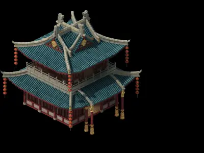 Game Building - Inn - Hotel 01 3D model