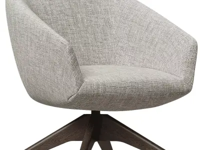Modern Grey Swivel Lounge Armchair 3D Model Low-poly 3D model