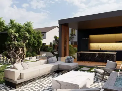 3D Exterior Scene 3D model design garden and landscape 3D model 18