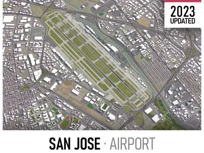 San Jose Airport Low-poly 3D model