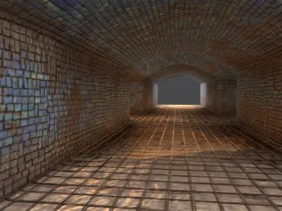 dark tunnel Low-poly 3D model