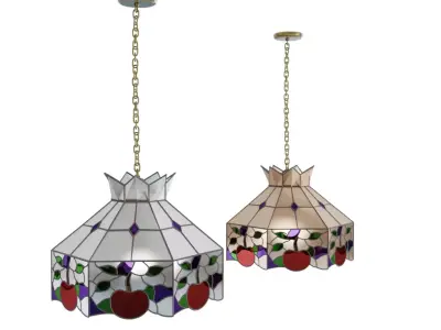 Stained Glass Pendant Light 3D model