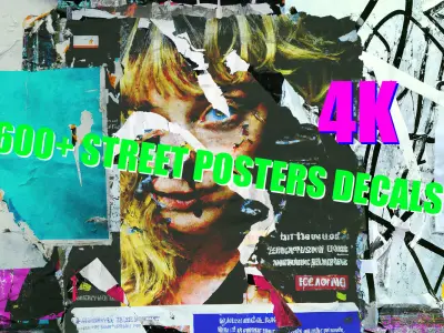 600 plus  Street Posters Decals 3D model