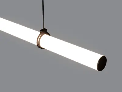 Linear minimalist style chandelier modern led strip light Low-poly 3D model