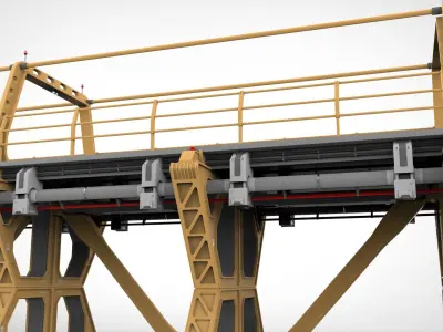 Sci-fi bridge 4 3D model