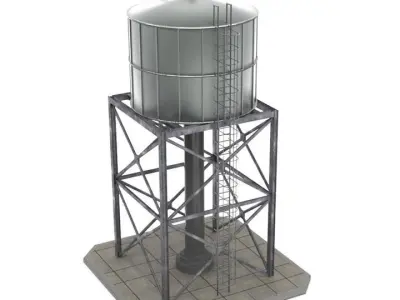 Water Tank 1 Low-poly 3D model