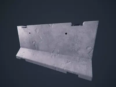 Jersey Concrete Barrier  Low-poly 3D model